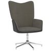 vidaXL Relaxsessel mit Hocker Dunkelgrau Samt und PVC