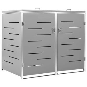 vidaXL M&uuml;lltonnenbox f&uuml;r 2 Tonnen 138x77,5x115 cm Edelstahl