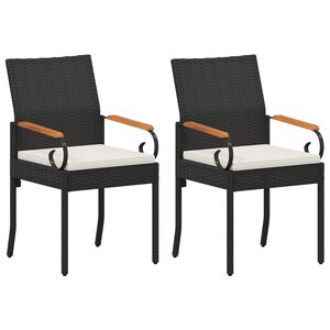 vidaXL Gartenst&uuml;hle 2 stk. Schwarz und Cremewei&szlig;