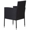 vidaXL 7-tlg. Garten-Essgruppe Poly Rattan Schwarz