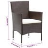vidaXL Garten-Essst&uuml;hle 2 Stk. Poly Rattan Braun