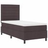 vidaXL Boxspringbett mit Matratze Dunkelbraun 90 x 190 cm Stoff