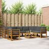 vidaXL Outdoor-Sofagarnitur mit Kissen 10 pcs Natur und Anthrazit
