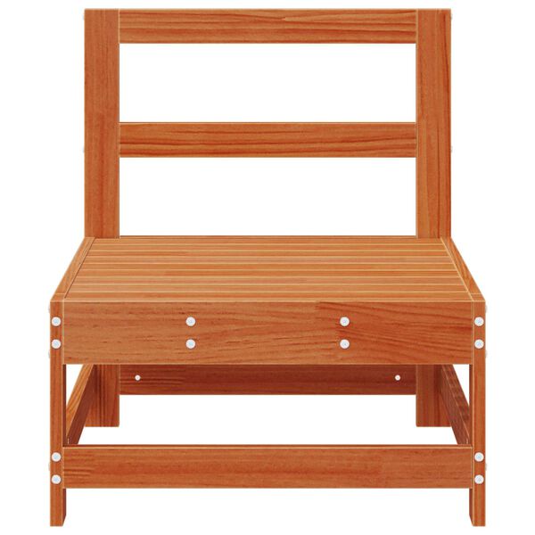 vidaXL Garten Mittelssofa Massives Kiefernholz Wachsbraun