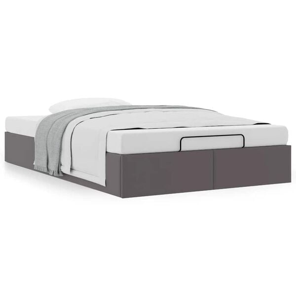 vidaXL Ottoman-Bett ohne Matratze Grau 120x200 cm Kunstleder