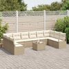 vidaXL Garten-Sofa-Set mit Kissen mit Speicher 11 pcs Beige und Creme