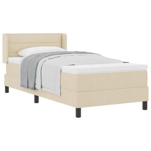 vidaXL Boxspringbett mit Matratze Creme 200 x 80 cm Polyester