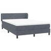 vidaXL Boxspringbett mit Matratze Dunkelgrau 140x220 cm Samt