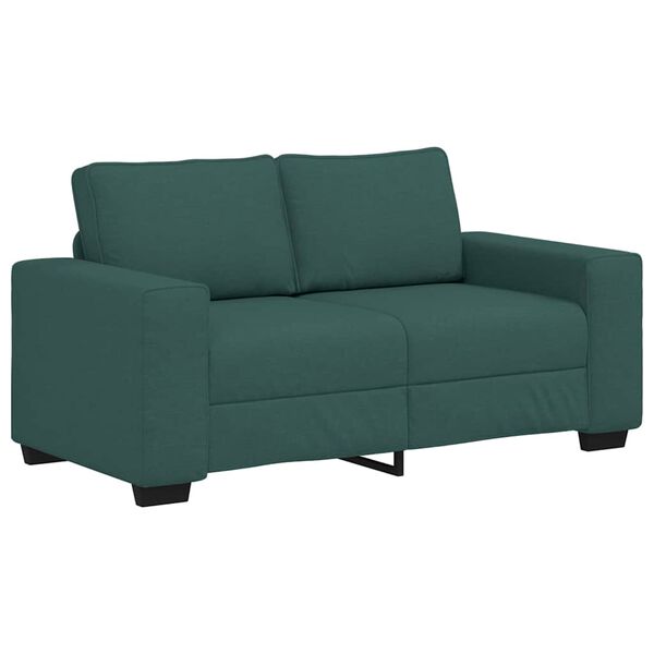 vidaXL 2-teiliges Sofa-Set mit Kissen, dunkelgr&uuml;ner Stoff