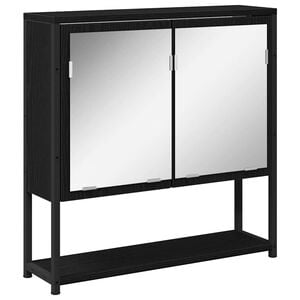 vidaXL Spiegelschrank Schwarz Eichen-Optik 60 x 16 x 60 cm