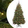 vidaXL K&uuml;nstlicher klappbarer Weihnachtsbaum Gr&uuml;n 180 cm PVC und Stahl