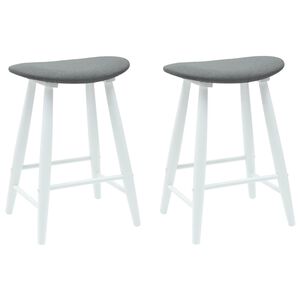 vidaXL Esszimmerst&uuml;hle 2 pcs Wei&szlig; 46 x 37 x 63 cm Massives Gummiholz