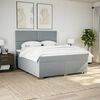 vidaXL Boxspringbett mit Matratze Hellgrau 180x200 cm Stoff