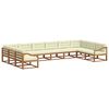 vidaXL Outdoor-Sofagarnitur mit Kissen 10 pcs Natur und Creme