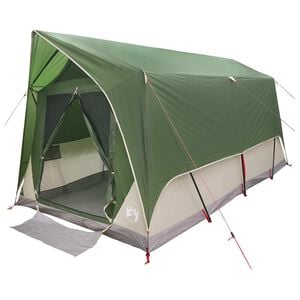 vidaXL Tunnelzelt mit Dach Gr&uuml;n 8-Personen Polyester und Stahl