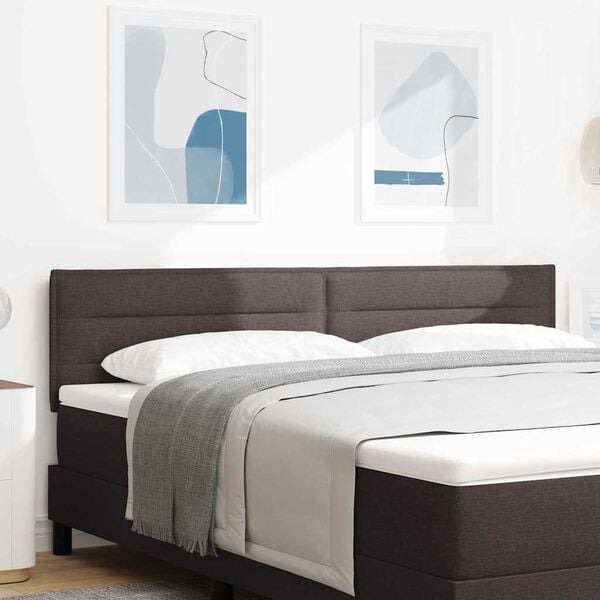 vidaXL LED Kopfteil mit LED-Lichtleisten Dunkelbraun 180 cm Polyester