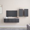 vidaXL 4-tlg. TV-Schrank-Set Grau Holzwerkstoff
