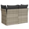 vidaXL Gartensofa mit Kissen 2-Sitzer Hellgrau Poly Rattan