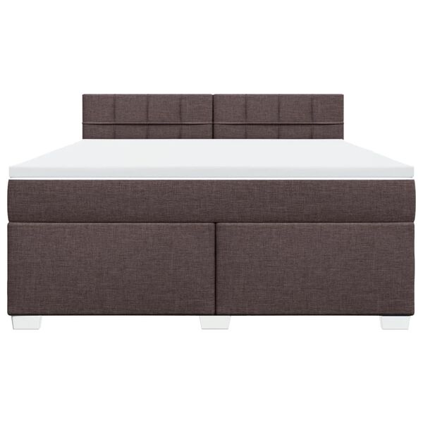 vidaXL Boxspringbett mit Matratze Dunkelbraun 180x200 cm Stoff