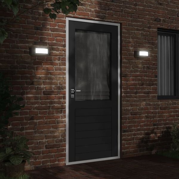 vidaXL Au&szlig;enwandleuchten 2 Stk. Schwarz Edelstahl