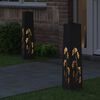 vidaXL Solar LED Weg Licht 2 pcs Schwarz Kalt gewalzter Stahl
