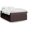 vidaXL Boxspringbett mit Matratze Dunkelbraun 140x190 cm Stoff