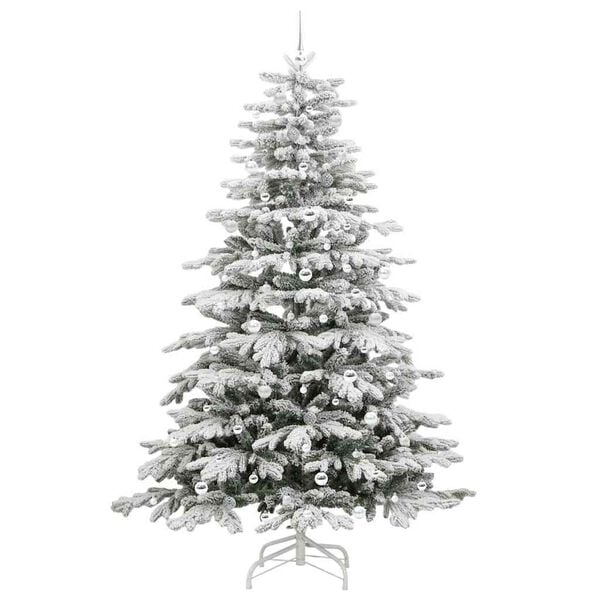 vidaXL K&uuml;nstlicher klappbarer Weihnachtsbaum Wei&szlig; 240 cm PE und PVC