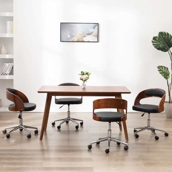 vidaXL Esszimmerst&uuml;hle 4 Stk. Drehbar Bugholz und Kunstleder