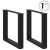 vidaXL Couchtischbeine U-Form 2 Stk. Schwarz 50x(42-43) cm Stahl
