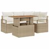 vidaXL Garten-Sofa-Set 5 Stk. Beige Poly Rattan