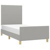 vidaXL Bettgestell ohne Matratze Hellgrau 100x200 cm Stoff