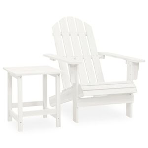 vidaXL Adirondack-Gartenstuhl mit Tisch Massivholz Tanne Wei&szlig;