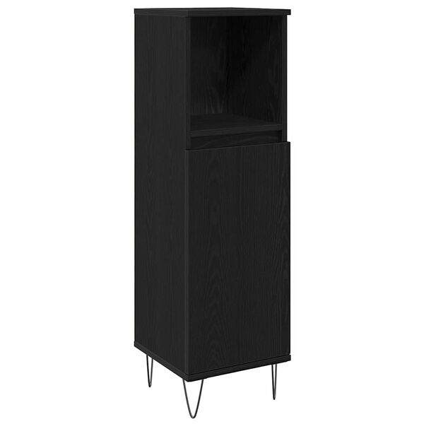 vidaXL Badezimmerm&ouml;bel-Set 3 pcs Schwarz Eichen-Optik Holzwerkstoff