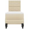 vidaXL Boxspringbett mit Matratze mit Kopfteil Creme 80 x 200 cm Stoff
