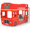 vidaXL Etagenbett Londoner Bus Rot MDF 90x200 cm
