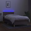 vidaXL Boxspringbett mit Matratze & LED Taupe 100x200 cm Stoff