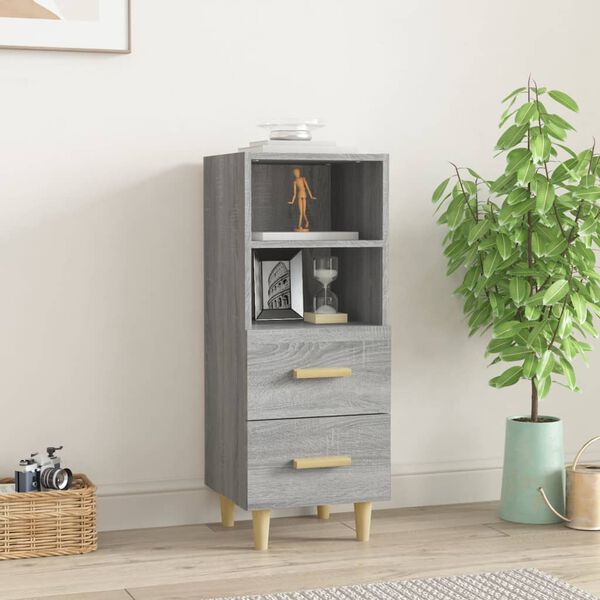 vidaXL Sideboard Grau Sonoma 34,5x34x90 cm Holzwerkstoff