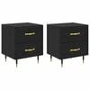 vidaXL Nachttisch 2 Stk. Schwarz Eichen-Optik 40 x 35 x 47,5 cm