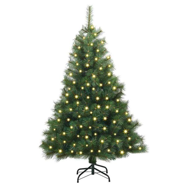 vidaXL Künstlicher Weihnachtsbaum mit 150 LEDs Grün 120 cm PE und PVC
