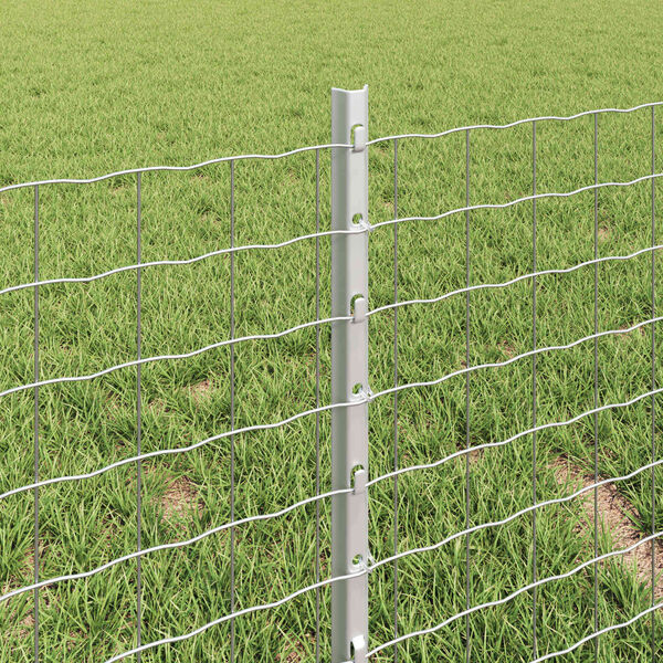 vidaXL Zaun mit Pfosten Silber 0,4 x 10 m Stahl