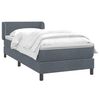 vidaXL Boxspringbett mit Matratze Dunkelgrau 90x220 cm Samt