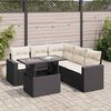 vidaXL 6-tlg. Garten-Sofagarnitur mit Kissen Schwarz Poly Rattan