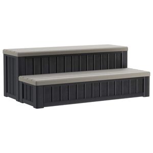 vidaXL Whirlpool-Treppe mit Stauraum 2-stufig Braun und Grau PP