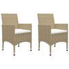 vidaXL 3-tlg. Bistro-Set Poly Rattan und Hartglas Beige