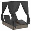 vidaXL Doppelte Sonnenliege Grau 205 x 129 x 200 cm Poly-Rattan