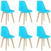 vidaXL Esszimmerst&uuml;hle 6 Stk. Blau Kunststoff