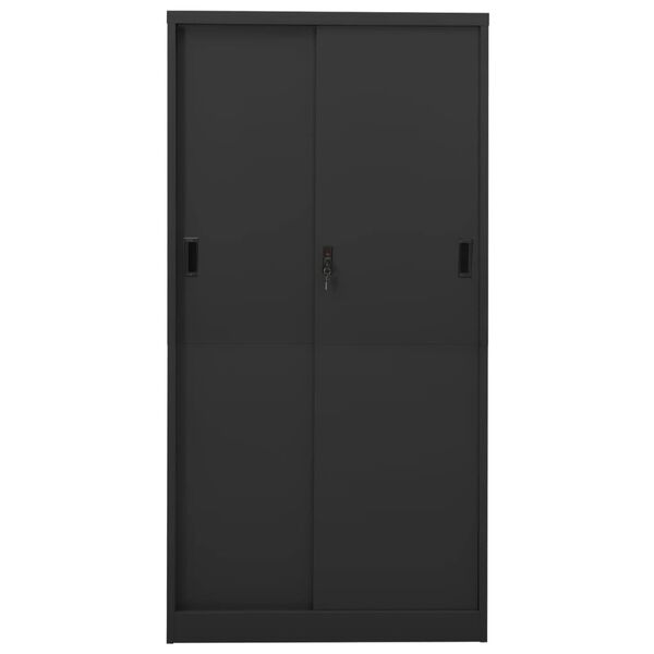 vidaXL Büroschrank mit Schiebetür Anthrazit 90x40x180 cm Stahl