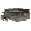 vidaXL Gartensofa-set mit Kissen 8 pcs Grau Poly-Rattan