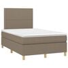 vidaXL Boxspringbett mit Matratze Taupe 120x190 cm Stoff