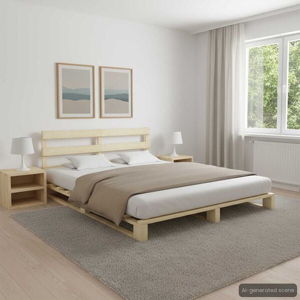 vidaXL Palettenbett Massivholz Kiefer 140&times;200 cm